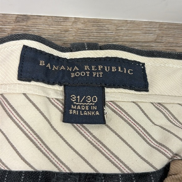 Men’s Banana Republic Boot Fit Charcoal Grey Pinstriped Pants 31x30 - Picture 3 of 7